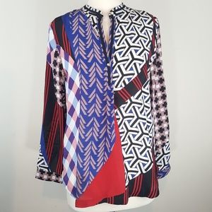 Maeve Multi Pattern Long Sleeve Tunic Blouse